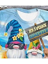 abordables Thé hawaïen-Femme T shirt Graphic Bande dessinée Océan Tropique Hawaïen Décontractées Manche Courte Col Rond Hauts réguliers Fin de semaine Mariage à la plage Vêtements de vacances Imprimer Bleu Eté