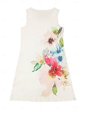 abordables Vestidos de vacaciones-Mujer Talla EU / US Mini vestido Vestido informal Vestido elegante Elegante Bohemia Vacaciones Sin Mangas Vacaciones Casual Playa Moldeado al Cuerpo Floral Sin Mangas Escote en Pico Rosa Claro Verano
