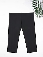 billiga Bikiniunderdelar-Dam Badkläder Stretchiga boxershorts Baddräkt Hög midja Semester Standkläder Ensfärgat Ärmlös Baddräkter