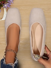 ieftine Pantofi Joși de Damă-pantofi cu slip-on clasici pentru femei din piele intoarsa artificiala pentru uzura de zi cu zi, birou si calatorii