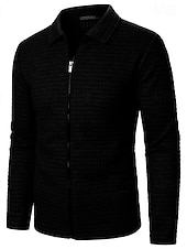 economico Giubbotti e cappotti da uomo-Per uomo Giacca Leggera Giacca Estiva Giacca Camicia Giacca di transizione Vacanza Quotidiano Resistente all&#039;usura Tasca Primavera Autunno Semplice Moda Classico Bavero Regolare Nero Bianco Vino Blu