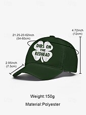 economico Cappelli da uomo-berretto da baseball verde per il giorno di San Patrizio – design a trifoglio "dibs on the redhead" per uomo e donna