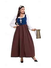 olcso Dirndl-Oktoberfest Ruhák Októberi fesztivál bajor Meadows Női Hagyományos stílusú ruha Ruha Fejpánt