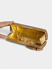 abordables Officiel-sandales à talons hauts avec nœud en strass scintillant et pochette assortie – chaussures glamour pour mariages, fêtes et événements officiels
