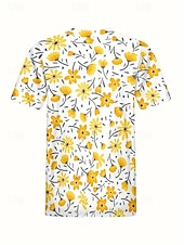 billige Blomster t-skjorte-Dame T skjorte Sommertopper Blomstret Grafisk Klassisk Fritid Kortermet Crew-hals Crop Tops Daglig Helg Trykt mønster Regnbue Sommer Vår Høst