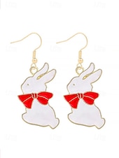 abordables Pendiente de mujer-Pendientes con forma de huevo de Pascua: diseño ondulado colorido, chapados en oro, perfectos para Pascua, moda primaveral y ocasiones festivas.