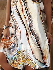 cheap Art&amp;Design Dress-Women&#039;s Mini Dress T Shirt Dress Tee Dress Sundress A Line Dress Elegant Vintage Stylish Vacation Birthday Casual Regular Fit Ombre Graphic Short Sleeve V Neck Pink Blue Orange Summer