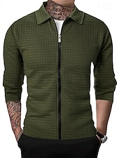 economico Giubbotti e cappotti da uomo-Per uomo Giacca Leggera Giacca Estiva Giacca Camicia Giacca di transizione Vacanza Quotidiano Resistente all&#039;usura Tasca Primavera Autunno Semplice Moda Classico Bavero Regolare Nero Bianco Vino Blu