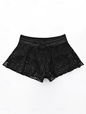 abordables Bas de bikini-Femme Maillots de Bain Caleçon extensible Maillot de bain Maille Taille haute Vacances Tenues de plage Couleur unie Sans Manches Maillots de bain