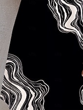 ieftine Rochii florale-Pentru femei Rochie Mini Rochie Mini Rochie de Vară Rochie A line Rochie Tip Maieu Epocă Stilat Casual Vacanță Zilnic Concediu Potrivire Largă Abstract Fără manșon Stil Nautic Negru Alb Vară Primăvară