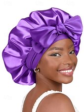 abordables Chapeaux pour femmes-bonnet de nuit en satin de soie avec nœud pour femme – protection des cheveux douce, confortable et élégante, disponible en plusieurs couleurs