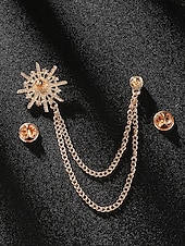 voordelige Heren dassen en vlinderdassen-elegante kristallen ster revers speld met gouden kettingen – stijlvolle broche voor mannen en vrouwen, perfect voor pakken, bruiloften en formele gelegenheden