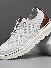 abordables Baskets Décontractées-baskets à lacets en tricot respirant pour hommes – chaussures de course décontractées légères avec semelle coussinée pour la marche et le quotidien