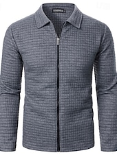 economico Giubbotti e cappotti da uomo-Per uomo Giacca Leggera Giacca Estiva Giacca Camicia Giacca di transizione Vacanza Quotidiano Resistente all&#039;usura Tasca Primavera Autunno Semplice Moda Classico Bavero Regolare Nero Bianco Vino Blu