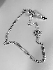 olcso Férfi nyakkendők és csokornyakkendők-férfi ezüst nyakkendős lánc tengeri hajókerék-kialakítással – elegáns és stílusos kötőrúd-kiegészítő esküvőkre, üzleti és hivatalos eseményekre