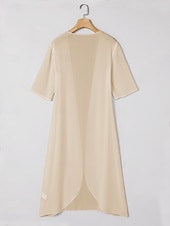 billiga Blusar &amp;amp; skjortor-dam chiffong cover-up jacka enfärgad elegant elegant halvärm champagne sommar vår