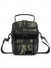 economico Borselli da uomo-borsa a tracolla mimetica digitale multifunzionale da uomo con tasche multiple - stile tattico per gli amanti dell&#039;outdoor, escursionismo, viaggi e uso quotidiano bianco nero verde
