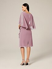 economico Abiti da festa-Per donna Taglie Forti Abito Midi Set di vestiti Abito a trapezio Elegante Ospite di nozze Cocktail party Vestibilità regolare Semplice Senza Maniche Scollo a Barca Rosa polverosa Estate