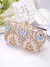 economico Clutch e borsette da sera-Per donna Clutch Borsa da Sera Polsiera Borse a Spalla Seta Feste Ricevimento di matrimonio Strass Perline Paillettes Borsa Multiuso Tinta unica Nero Blu Oro