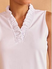 cheap Polos &amp; Quarterzips-Women&#039;s Golf Polo Shirt Baby blue Lake blue Black Sleeveless Top Ladies Golf Attire Clothes Outfits Wear Apparel