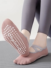 levne Dámské ponožky-„protiskluzové ponožky na jógu pro ženy – úchopové ponožky inspirované baletem s elastickými pásky, prodyšná bavlna, ideální pro pilates, barre, tanec a cvičení“