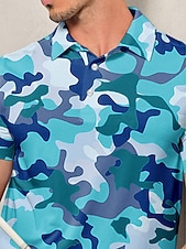 halpa Miesten golfvaatteet-Miesten Poolopaita Sininen Lyhythihainen Topit Golfasut Vaatteet Asut Wear Apparel