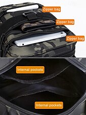 economico Borselli da uomo-borsa a tracolla mimetica digitale multifunzionale da uomo con tasche multiple - stile tattico per gli amanti dell&#039;outdoor, escursionismo, viaggi e uso quotidiano bianco nero verde