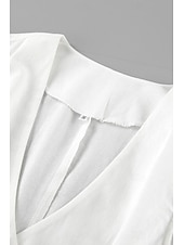abordables Ensembles-Femmes Mode Streetwear Ensembles inspirés du lin Ensembles deux pièces Chemisier Sans manches Col en V Couleur Unie Dubbele Rij Knopen Sortir Décontracté Quotidien Blanche Bleu Orange Été Coupe