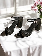 זול סנדלי ערב-סנדלי slingback בלוק עירום לנשים - נעלי עקב מינימליסטיות לדייטים מזדמנים וטיולי קיץ