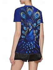ieftine Tricou cu animale-Pentru femei Tricou Topuri de vară Grafic Clasic Casual Manșon scurt Stil Nautic Crop Tops Zilnic Sfârșit de săptămână Imprimeu Curcubeu Vară Primăvară Toamnă