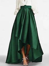 preiswerte Cocktailkleider-A-Linie Cocktailkleider Smokingkleid Elegantes Kleid Formelle Hochzeitsgast Asymmetrischer 3/4-langer Ärmel V-Ausschnitt Satin mit Raffen Derbykleider 2025
