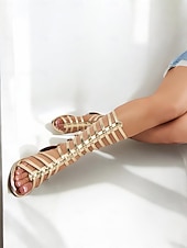 levne Sandály na dovolenou-dámské trendy černé gladiátorské sandály z umělé kůže - design s více přezkami, ideální pro letní dovolenou, street style a venkovní setkání