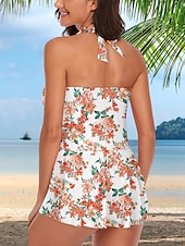 abordables Robes de bain-Femme Maillots de Bain Tankini Maillot de bain Actif Magnifique Fleur Sans Manches Maillots de bain