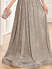 billiga Aftonklänningar-A-linjade Quinceanera Klänningar Elegant Klänning Bröllop Bröllop Gäst Golvlång 3/4 Lång Ärm V-hals Bomull med Strass