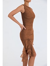 ieftine Rochii din chiffon-Pentru femei Rochii Midi Rochie de absolvire Rochie de Cocktail Rochie pentru invitata de nunta Rochie teacă Modă Modern În aer liber Absolvire Petrecere ceai Fit regulat Simplu Fără manșon Stil