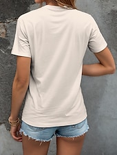 ieftine Tricou de Ziua Mamei-Pentru femei Tricou Cămașă din bumbac Floral Grafic Casual Manșon scurt Rotund Topuri obișnuite Zilnic Imprimeu Roz Îmbujorat Alburiu Albastru Deschis Vară