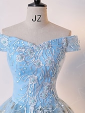 levne Plesové šaty-Plesové šaty A-Linie Šaty Quinceanera Elegantní Šaty Svatební Svatební host Na zem Bez rukávů Pod rameny Krajka S hlubokým výstřihem na zádech s Sklady Flitry 2025