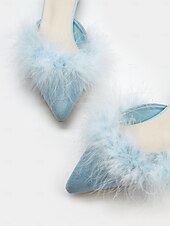 preiswerte Ballerinas für Damen-weiße, flauschige Pantoletten mit spitzer Spitze – gemütliche Slipper aus Kunstfell für lässig-schicke Outfits