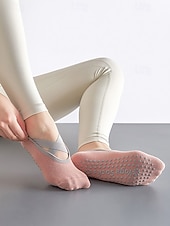 levne Dámské ponožky-„protiskluzové ponožky na jógu pro ženy – úchopové ponožky inspirované baletem s elastickými pásky, prodyšná bavlna, ideální pro pilates, barre, tanec a cvičení“