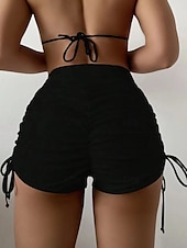 abordables Bas de bikini-Maillots de bain pour femmes boxer extensible maillot de bain taille haute vacances plage couleur unie sans manches