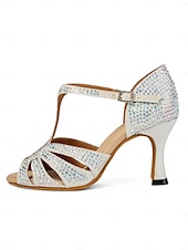 preiswerte Lateinamerikanische Schuhe-funkelnde Strass-Sandalen für Gesellschaftstanz – lateinamerikanische Salsa-Schuhe mit hohen Absätzen für Damen