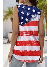 voordelige Onafhankelijkheidsdag Top-Vrouwen Patriotische Camisole Tanktop Graphic Vlag Ster Stijlvol Casual Mouwloos Vierkante Hals Gewone Tops Dagelijkse Feestdag Rimpel Print Rood Zomer
