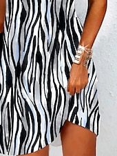 cheap Art&amp;Design Dress-Women&#039;s Mini Dress Casual Dress T Shirt Dress Tee Dress Sundress A Line Dress Stylish Casual Holiday Beach Regular Fit Graphic Stripe Short Sleeve Crew Neck Blue Summer Spring