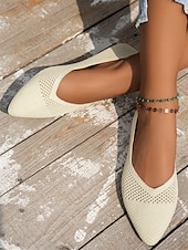 ieftine Pantofi Joși de Damă-pantofi cu vârf ascuțit flyknit pentru damă - pantofi ușori cu slip-on, pentru vară și pentru purtarea zilnică