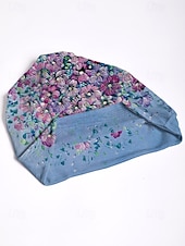 baratos Chapéus Femininos-gorro leve e respirável para mulheres – boné folgado com estampa floral, chapéu elástico macio, pode ser usado como polaina de pescoço para uso casual, ao ar livre e quimio