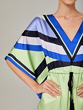 abordables Robes décontractées-robe ample à cordon coulissant en satin à motif géométrique