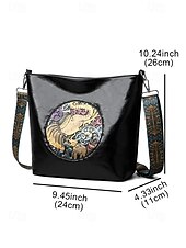 cheap Crossbody Bags-Women&#039;s Vintage Elephant Embossed Shoulder Bag – Boho Faux Leather Crossbody Purse with Adjustable Strap, Casual Travel &amp; Everyday Handbag