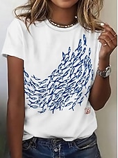 levne Tričko se zvířaty-Dámské Tričko Letní vrcholy Grafika Zvíře Klasické Na běžné nošení Krátký rukáv Tričkový Crop Tops Denní Víkend Tisk Duhová Léto Jaro Podzim