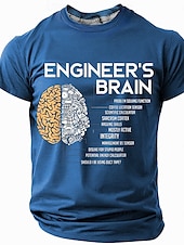 abordables Camisetas divertidas para hombres-Hombre Gracioso Ingeniero Camiseta Manga Corta Camiseta Impresión 3D Cuello Barco Camisa Moda Diario Calle Diario Negro Rojo Azul Piscina Verano Primavera Ropa S M L XL XXL XXXL
