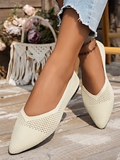 ieftine Pantofi Joși de Damă-pantofi cu vârf ascuțit flyknit pentru damă - pantofi ușori cu slip-on, pentru vară și pentru purtarea zilnică